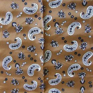 Paisley scarf vintage acetate rectangle long Scarves and Allied Arts brown white